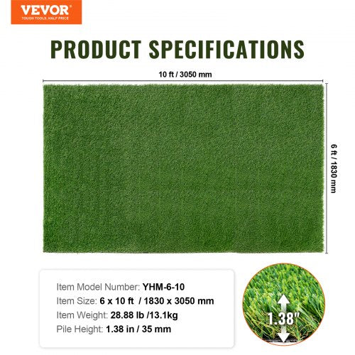 Artifical Grass 6 x 10 ft Rug Green Turf 138Fake Door Mat Outdoor Patio