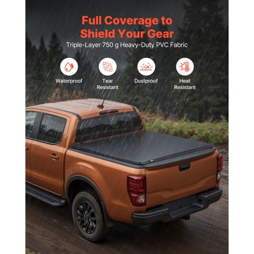 Soft RollUp Truck Bed Tonneau Cover Compatible with 20142025 Chevy