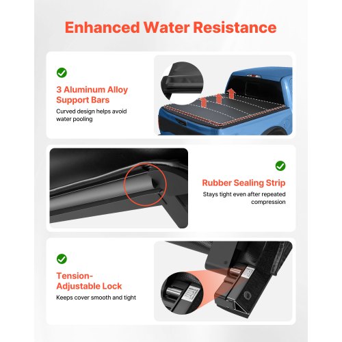 Soft RollUp Truck Bed Tonneau Cover Compatible with 20152025 Ford F150