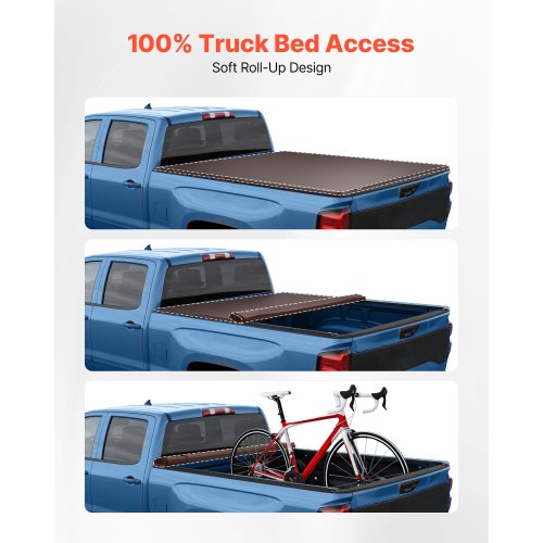 Soft RollUp Truck Bed Tonneau Cover Compatible with 20152025 Ford F150