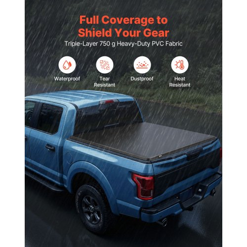 Soft RollUp Truck Bed Tonneau Cover Compatible with 20152025 Ford F150 1