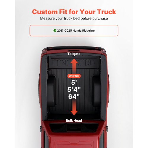 Soft RollUp Truck Bed Tonneau Cover Compatible with 20172025 Honda
