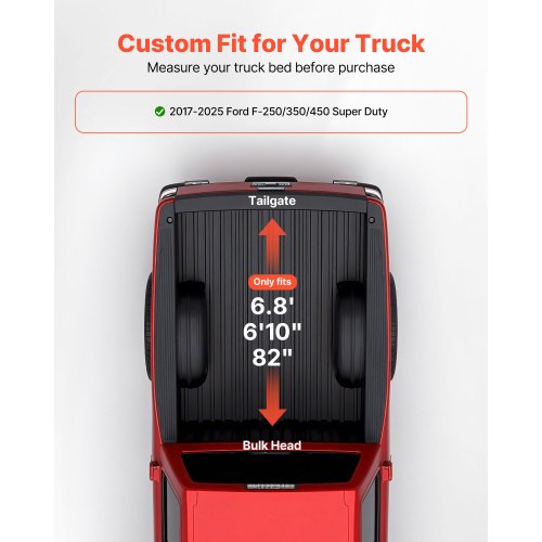 Soft RollUp Truck Bed Tonneau Cover Compatible with 20172025 Ford