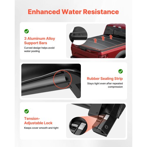 Soft RollUp Truck Bed Tonneau Cover Compatible with 20172025 Ford