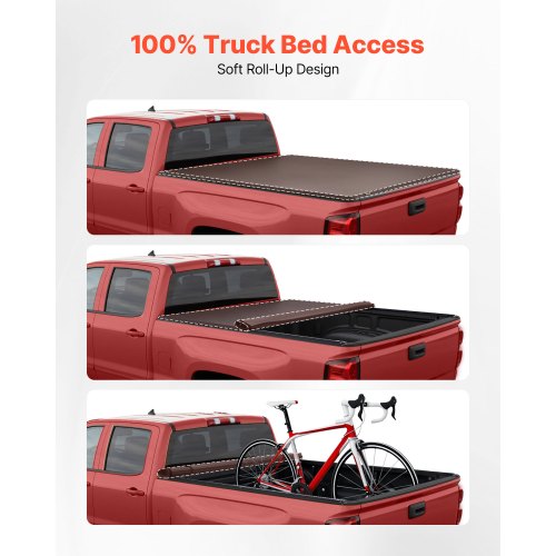 Soft RollUp Truck Bed Tonneau Cover Compatible with 20172025 Ford