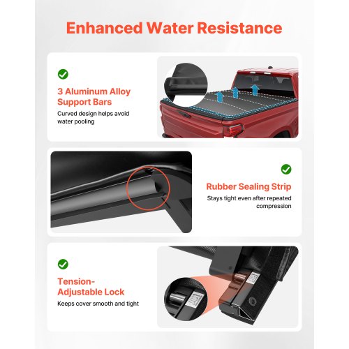 Soft RollUp Truck Bed Tonneau Cover Compatible with 20192025 Chevy