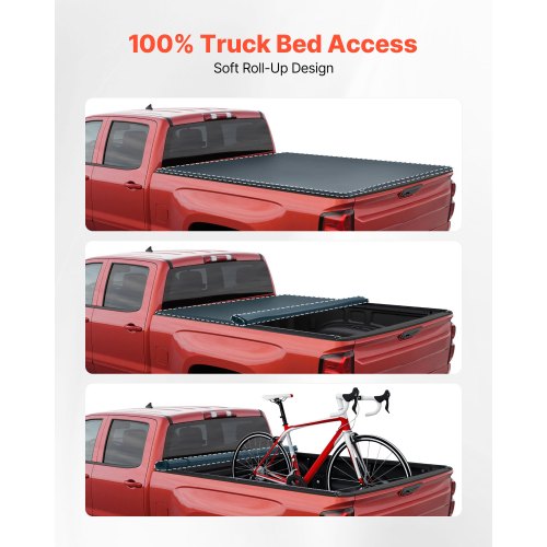 Soft RollUp Truck Bed Tonneau Cover Compatible with 20192025 Chevy