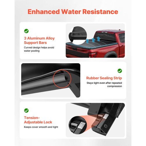 Soft RollUp Truck Bed Tonneau Cover Compatible with 20202025 Chevy