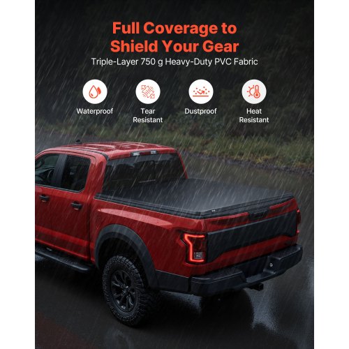 Soft RollUp Truck Bed Tonneau Cover Compatible with 20202025 Chevy