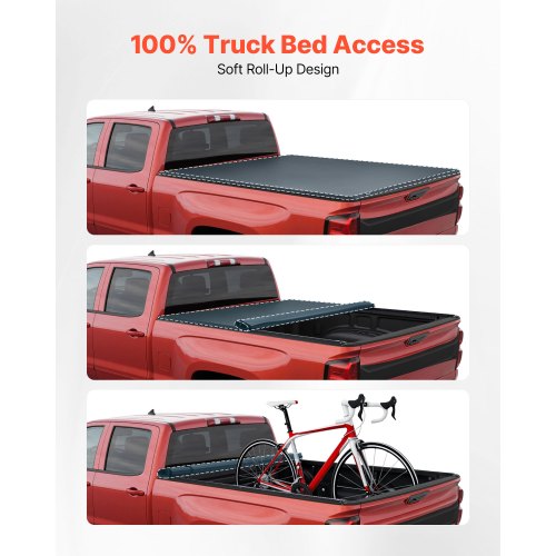 Soft RollUp Truck Bed Tonneau Cover Compatible with 20202025 Chevy