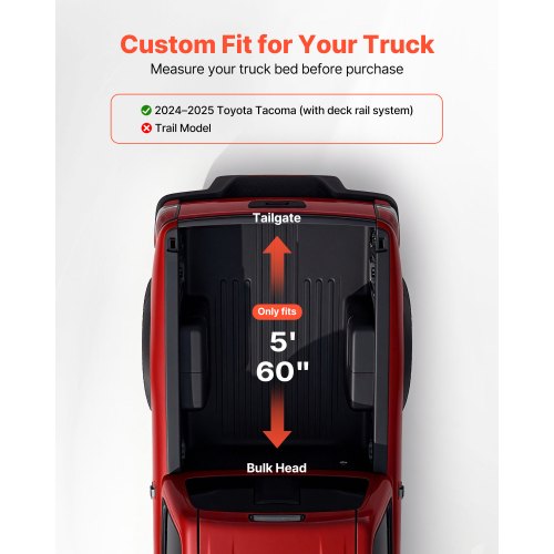 Soft RollUp Truck Bed Tonneau Cover Compatible with 20242025 Toyota