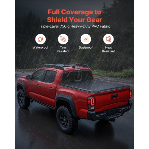 Soft RollUp Truck Bed Tonneau Cover Compatible with 20242025 Toyota