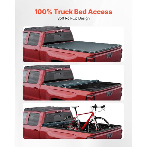 Soft RollUp Truck Bed Tonneau Cover Compatible with 20242025 Toyota