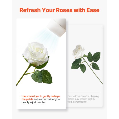 Artificial Flowers 120 pcs Real Looking White Foam Fake Roses Bulk White