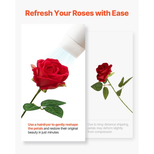 Artificial Flowers 60 pcs Real Looking Red Foam Fake Roses Bulk Faux Red