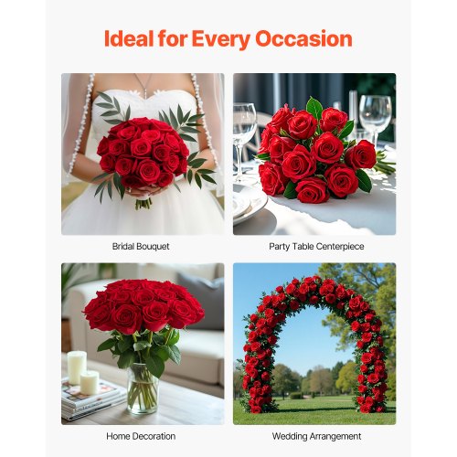 Artificial Flowers 60 pcs Real Looking Red Foam Fake Roses Bulk Faux Red