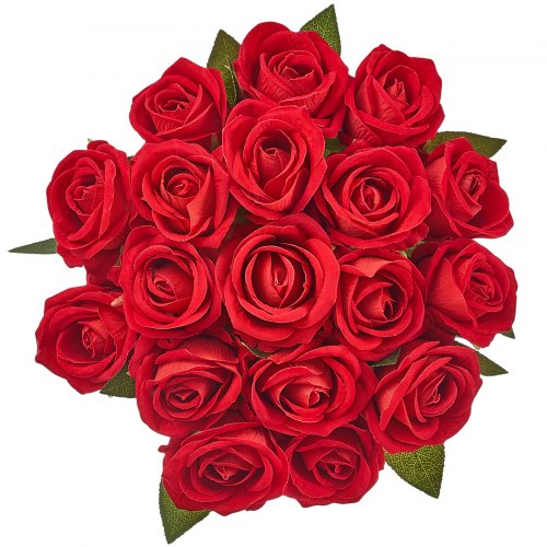Artificial Flowers 60 pcs Real Looking Red Foam Fake Roses Bulk Faux Red