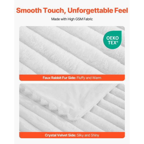 Throw Blanket 50 x 60 Inches 1270 x 1524 mm Faux Fur Cozy Throw