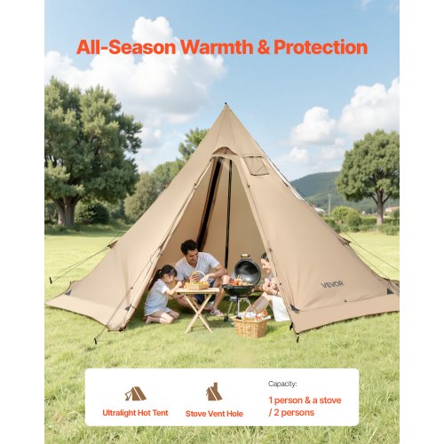 Hot Tent for 46 Persons Portable Winter Tipi Tent with Stove Jack