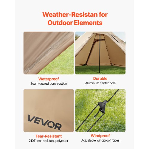 Hot Tent for 46 Persons Portable Winter Tipi Tent with Stove Jack