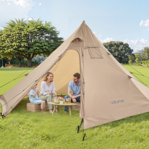 Hot Tent for 4 Persons Portable Winter Tipi Tent with Stove Jack