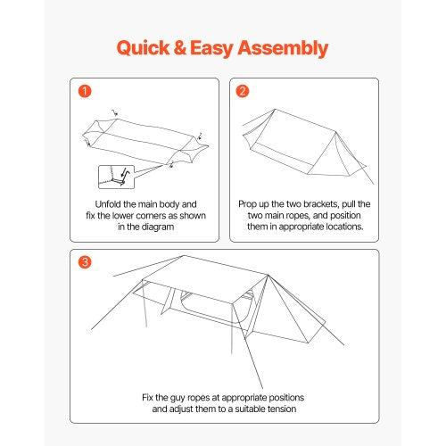 Camping Hot Tent Lightweight Bushcraft Tent with Stove Jack 2 Tarp Poles