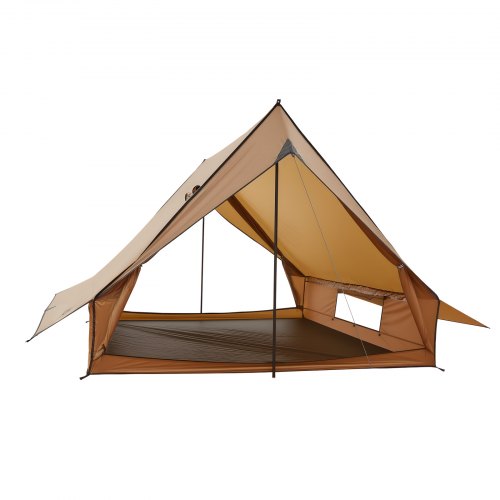 Camping Hot Tent 2 Persons Cabin Tent with Stove Jack Poles Waterproof