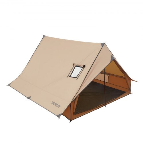 Camping Hot Tent 2 Persons Cabin Tent with Stove Jack Poles Waterproof
