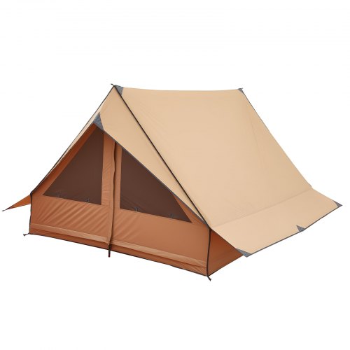 Camping Hot Tent 2 Persons Cabin Tent with Stove Jack Poles Waterproof