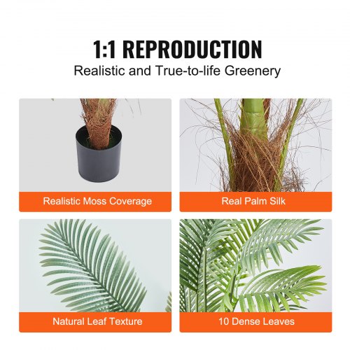 Artificial Palm Tree 4 FT Tall Faux Plant Secure PE Material AntiTip