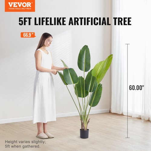 Artificial Birds Of Paradise Tree 5 FT Tall Faux Plant PE Material
