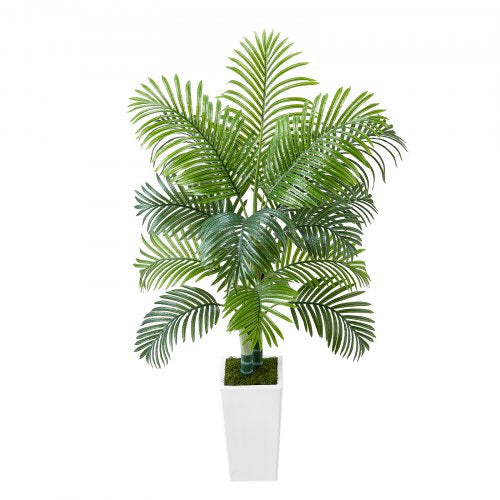 Artificial Areca Palm Tree 5 ft Fake Palm Tropical Plants with White Tall