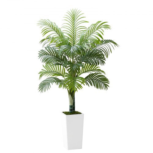 Artificial Areca Palm Tree 5 ft Fake Palm Tropical Plants with White Tall