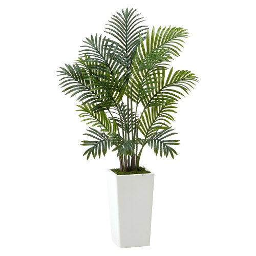 Artificial Areca Palms 4 ft 2 Pack Fake Palm Tropical Plants with White