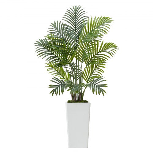 Artificial Areca Palms 4 ft 2 Pack Fake Palm Tropical Plants with White