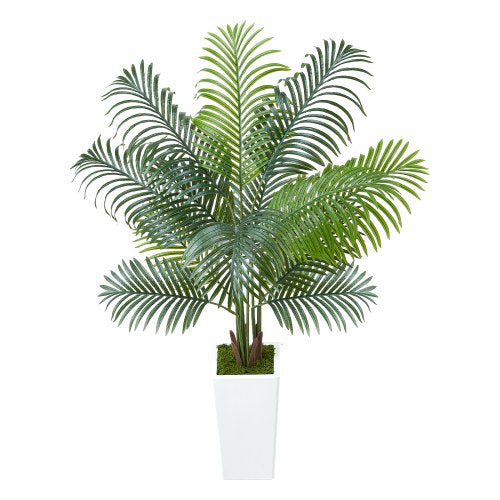 Artificial Areca Palm Tree 5 ft Fake Palm Tropical Plants with White Tall 1