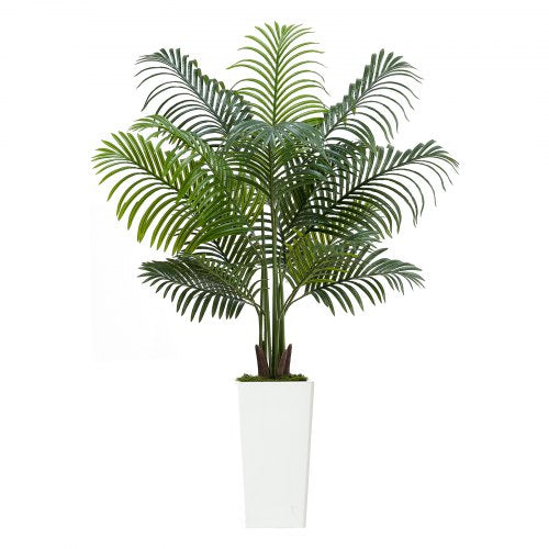 Artificial Areca Palm Tree 5 ft Fake Palm Tropical Plants with White Tall 1