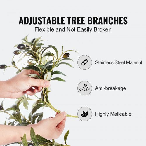 Artificial Olive Tree 5 FT Tall Faux Plant Secure PE Material AntiTip