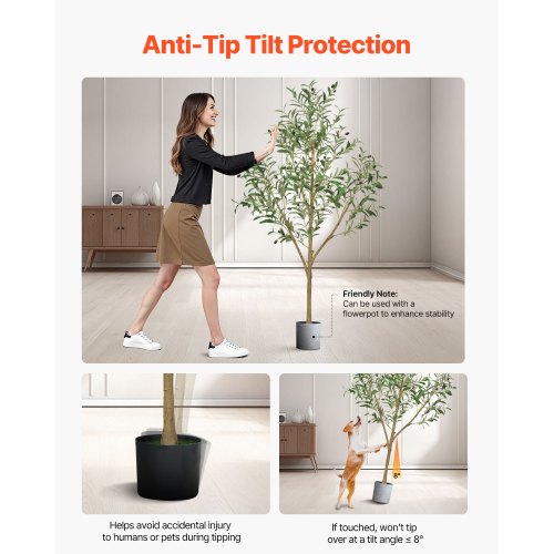 5FT Artificial Olive Tree with Black Pot Tall Fake Tree with Natural Wood