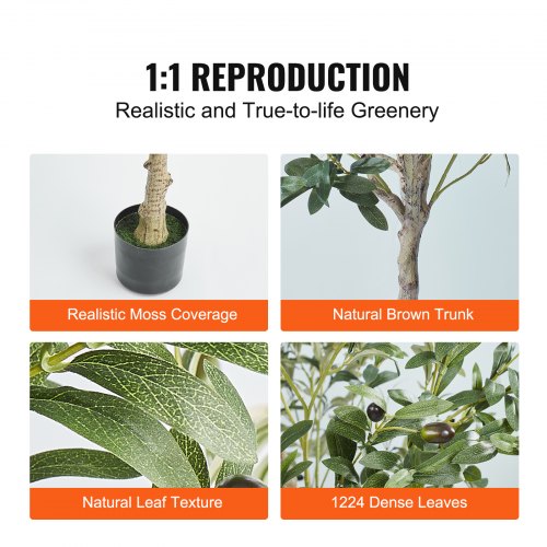 Artificial Olive Tree 6 FT Tall Faux Plant Secure PE Material AntiTip