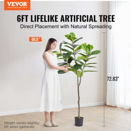Artificial Fiddle Leaf Fig Tree 6 FT Secure PE Material AntiTip Tilt