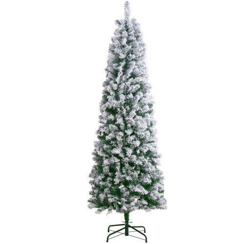 Christmas Tree 65ft Prelit Flocked Artificial Tree Full Holiday Xmas Tree