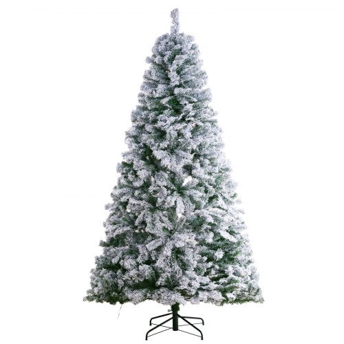 Christmas Tree 75ft Prelit Flocked Artificial Tree Full Holiday Xmas Tree