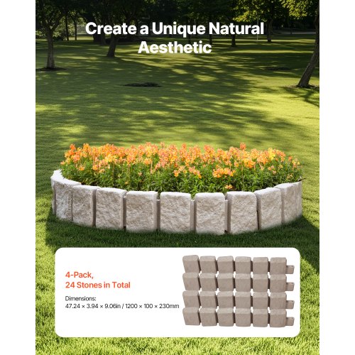 Faux Stone Landscape Edging 472 x 9 in Realistic Lawn Edging Flexible