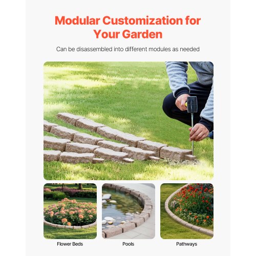 Faux Stone Landscape Edging 464 x 2.2 in Realistic Lawn Edging Flexible 1