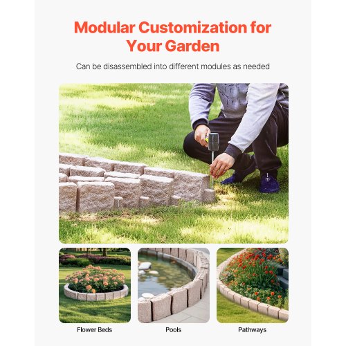 Faux Stone Landscape Edging 468 x 3.9 in Realistic Lawn Edging Flexible