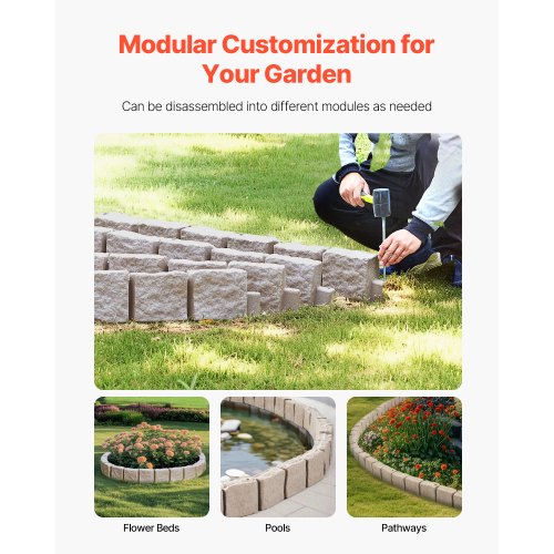 Faux Stone Landscape Edging 468 x 3.9 in Realistic Lawn Edging Flexible
