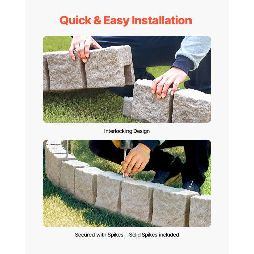 Faux Stone Landscape Edging 468 x 3.9 in Realistic Lawn Edging Flexible