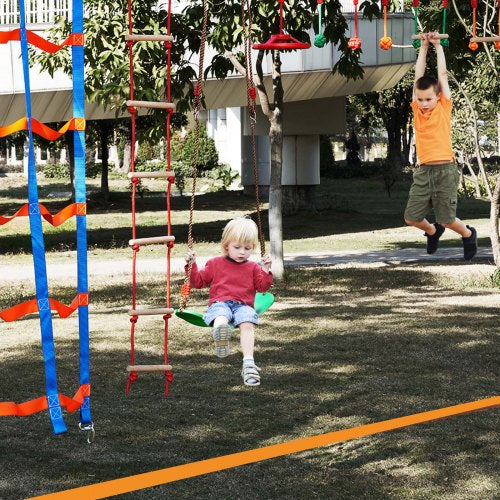 Ninja Warrior Obstacle Course for Kids 2 x 50 ft Weatherproof Slacklines