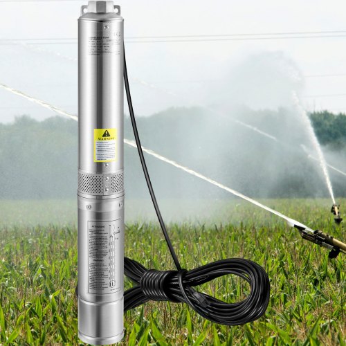 Deep Well Submersible Pump 1HP 115V60Hz 37gpm Flow 207ft Head with 33ft